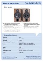 Cambridge Audio SX-60 Technial Specifications 